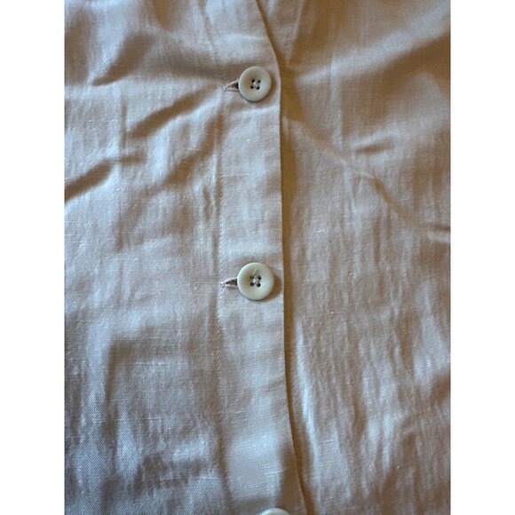 Eileen Fisher Womens Button-Up Blouse XL Beige Linen Blend Minimalist lagenlook - Picture 3 of 6
